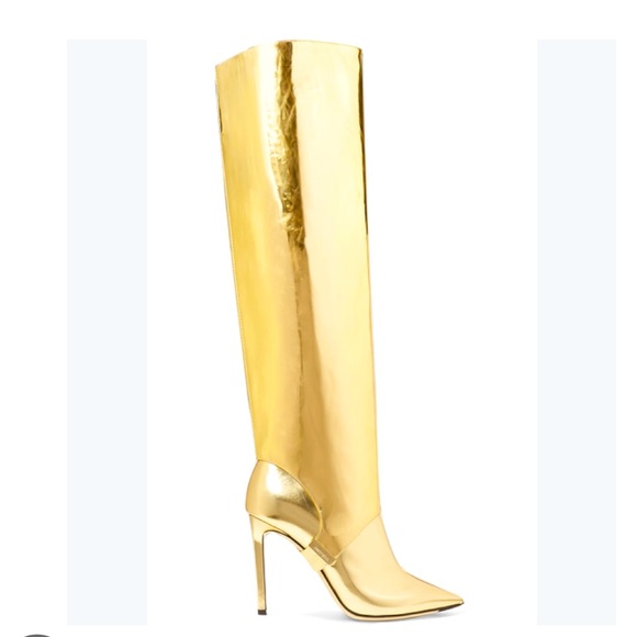 Jimmy Choo Hurley convertible boot in gold Sz 10 women's run small fits like a 9 - Picture 1 of 3
